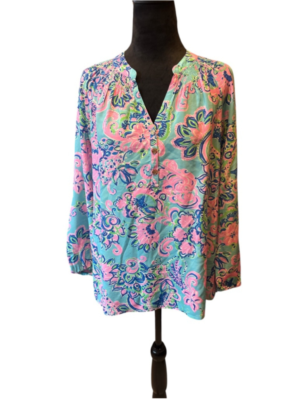 Lilly Pulitzer Long Sleeve Colorful Blouse - Size S